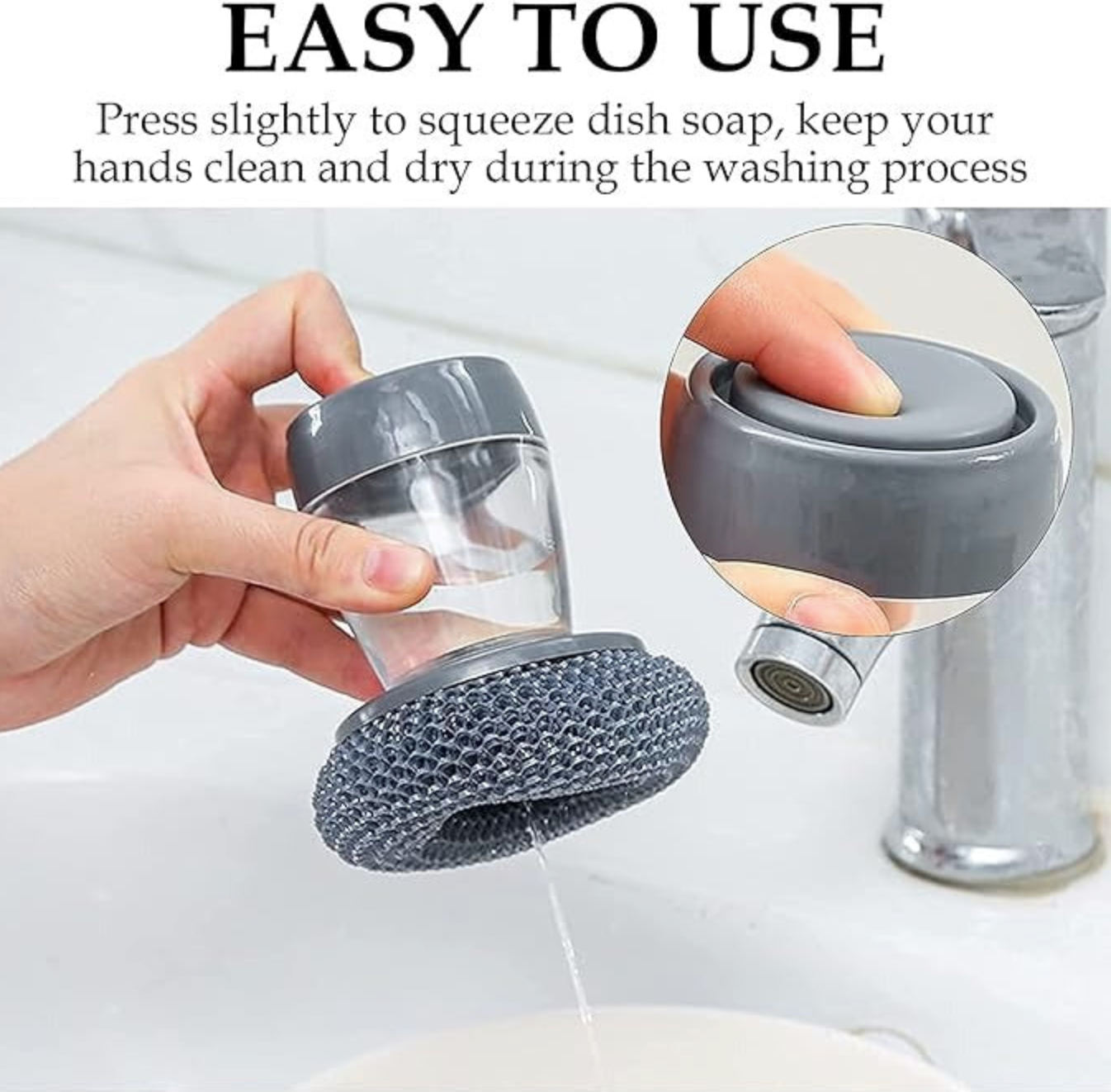 Soap-Dispense Kitchen Scrub Brush